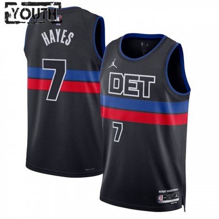 Dres Detroit Pistons Killian Hayes 7 Jordan 2022-23 Statement Edition Crno Swingman - Dječji